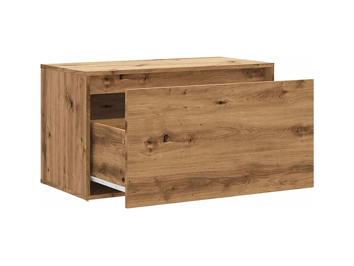 Banc d'entrée 80x40x45 cm chêne artisanal bois d'ingénierie