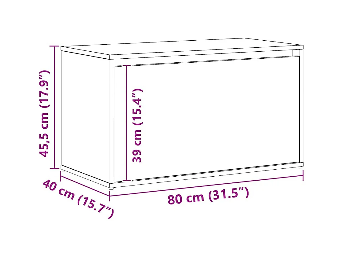 Banc d'entrée 80x40x45 cm chêne artisanal bois d'ingénierie