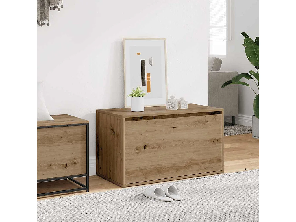 Banc d'entrée 80x40x45 cm chêne artisanal bois d'ingénierie