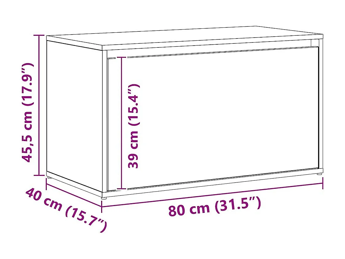 Banc d'entrée 80x40x45 cm chêne artisanal bois d'ingénierie