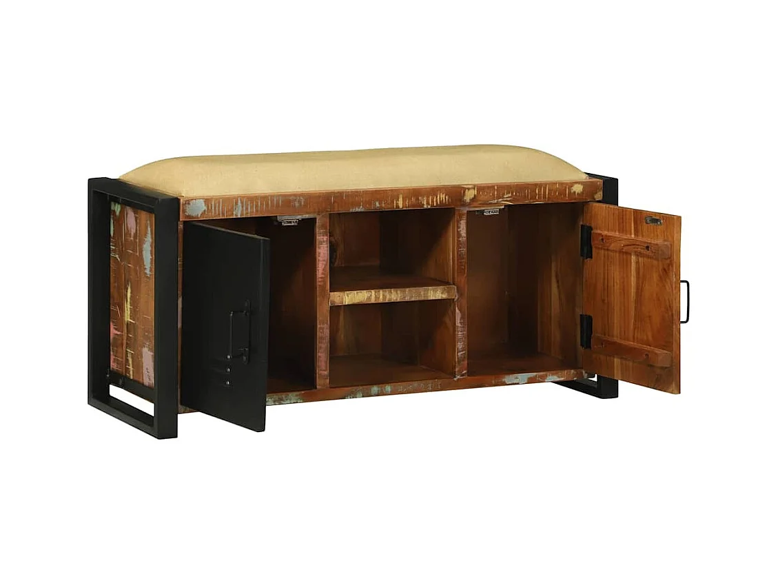 Banc de rangement Multicolore Bois massif de récupération