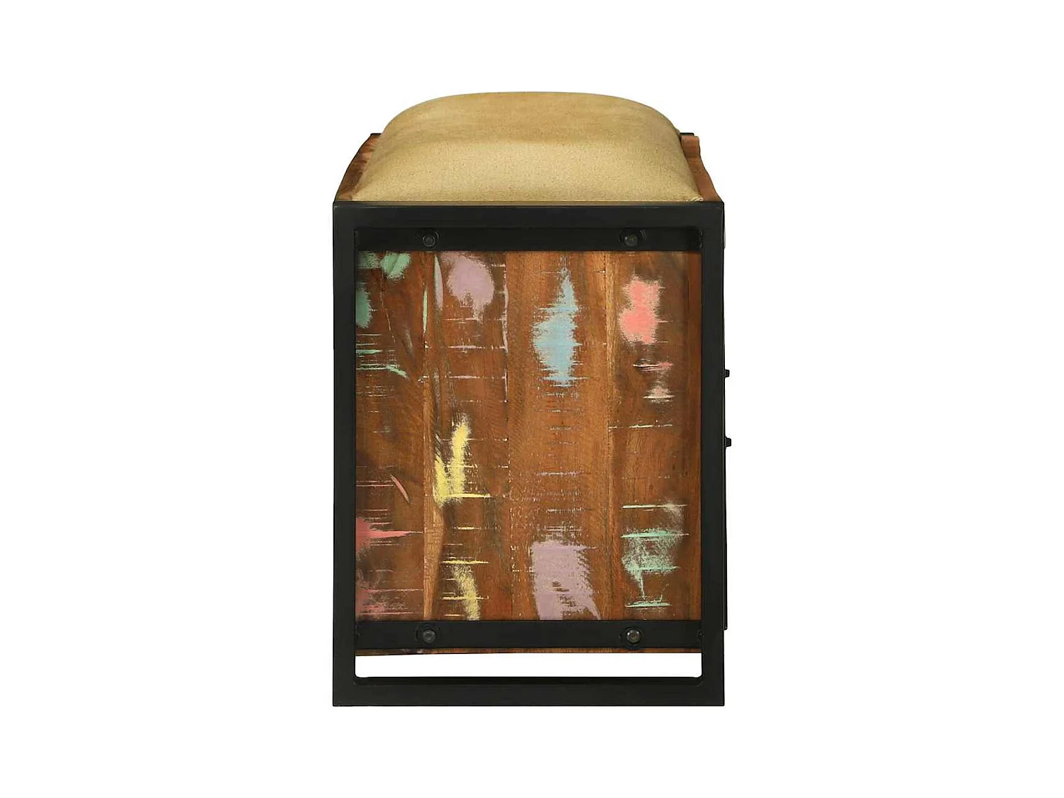 Banc de rangement Multicolore Bois massif de récupération