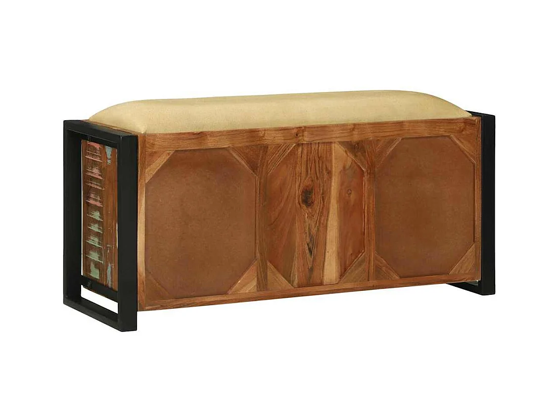 Banc de rangement Multicolore Bois massif de récupération