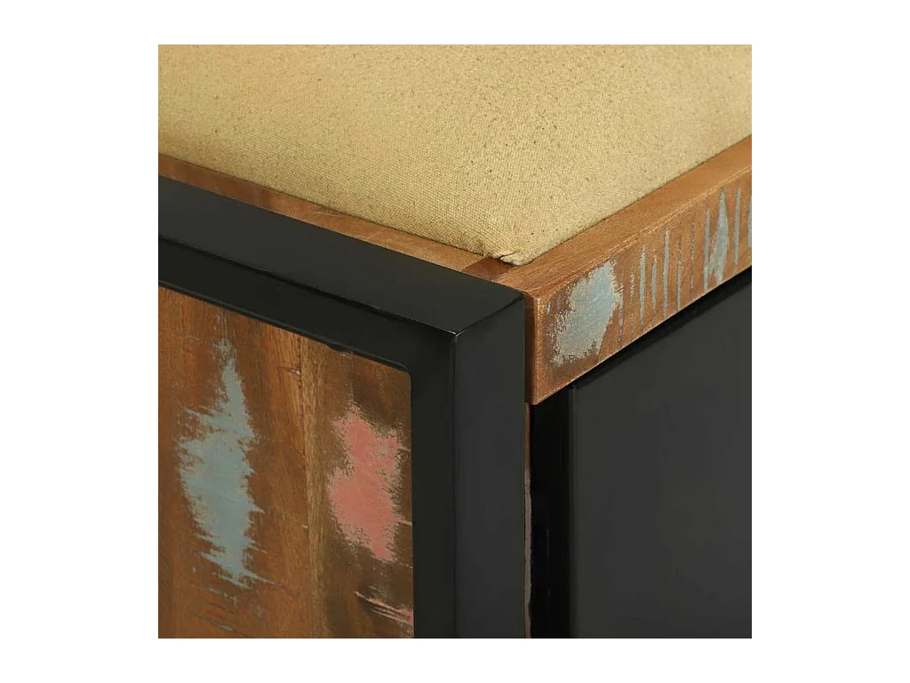 Banc de rangement Multicolore Bois massif de récupération