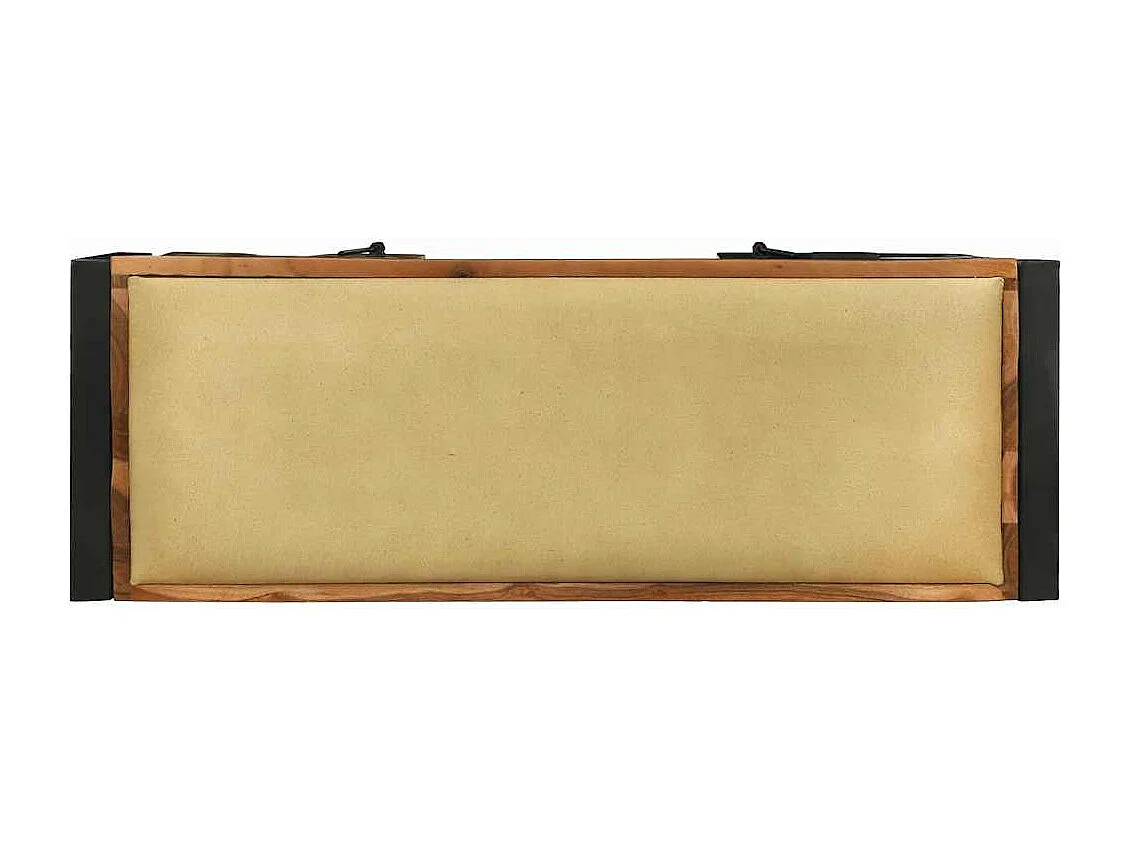 Veelkleurige opbergbank van massief gerecycled hout