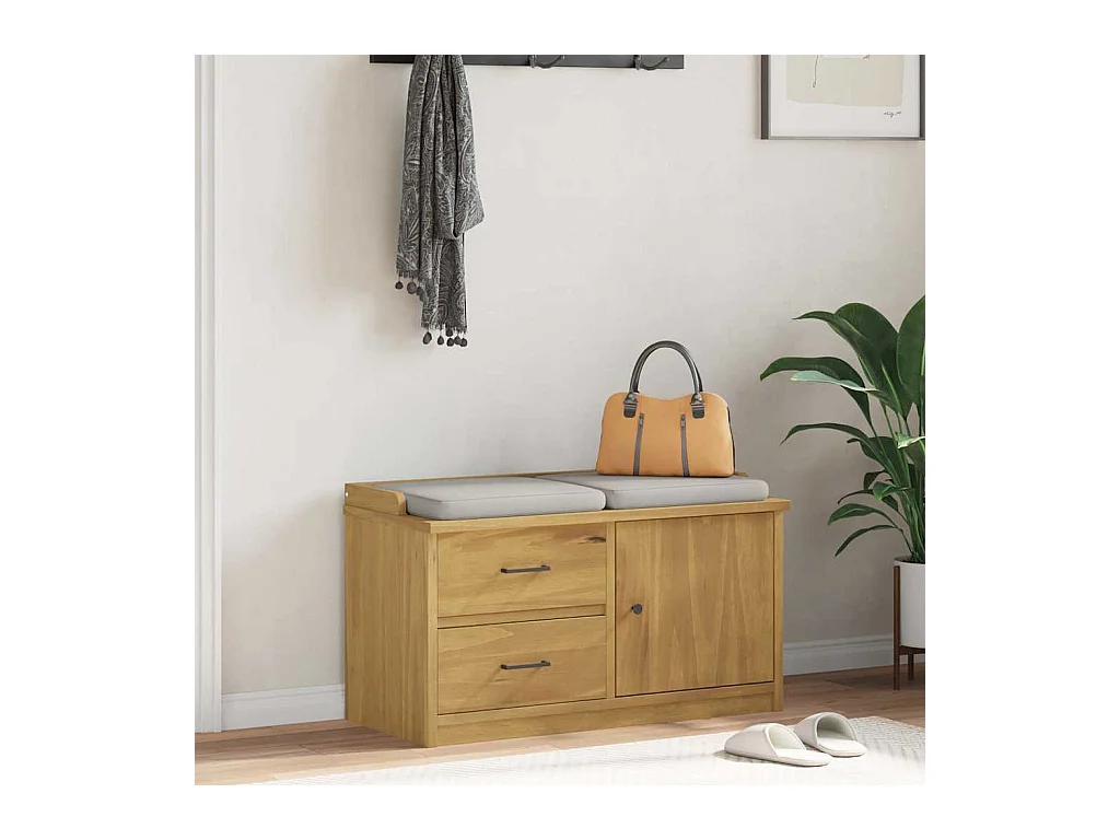 Banc de couloir SANDNES 87x40x50 cm bois de pin massif