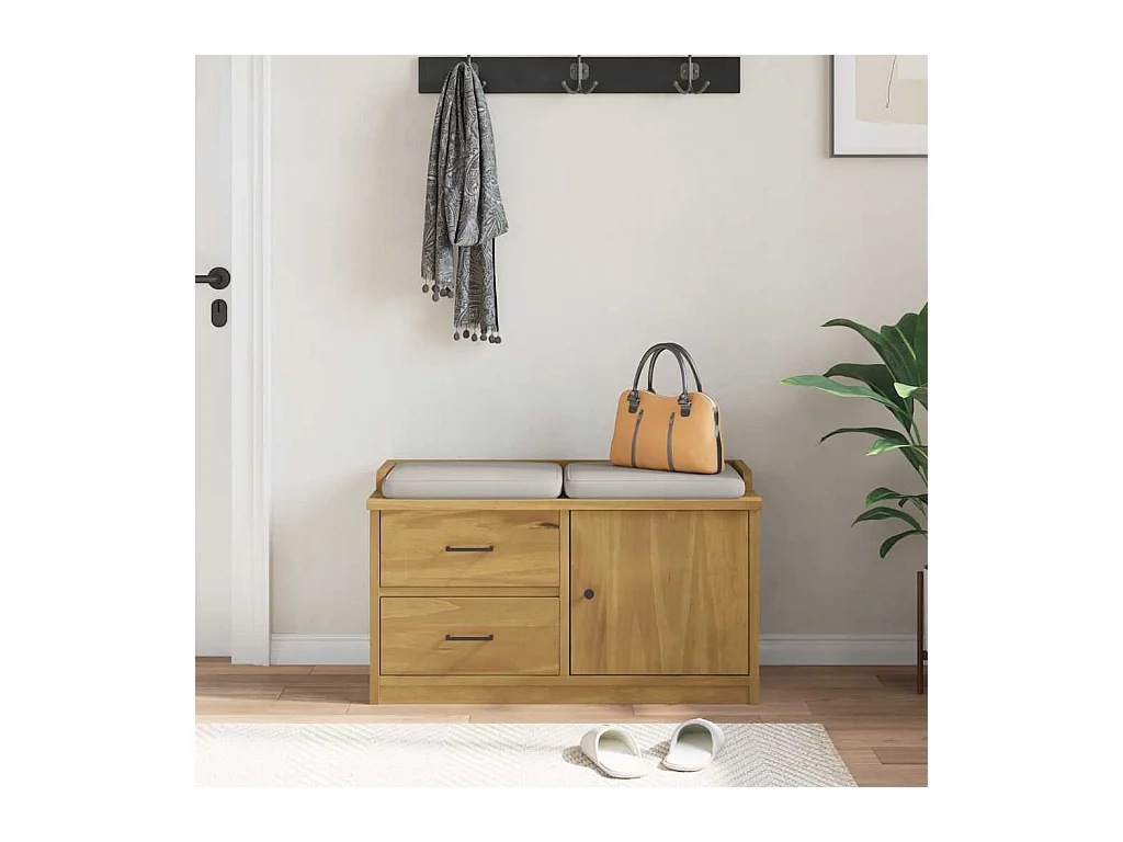 Banc de couloir SANDNES 87x40x50 cm bois de pin massif