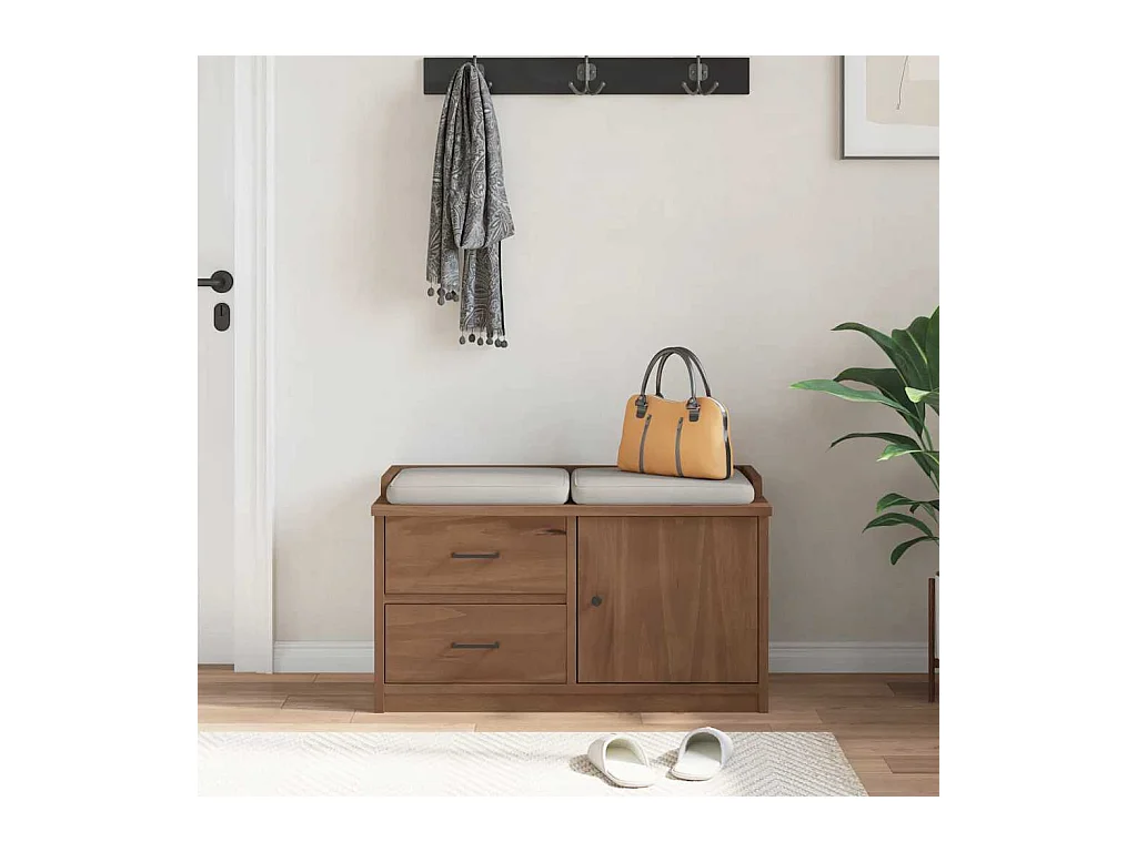 Banc de couloir SANDNES 87x40x50 cm bois de pin massif