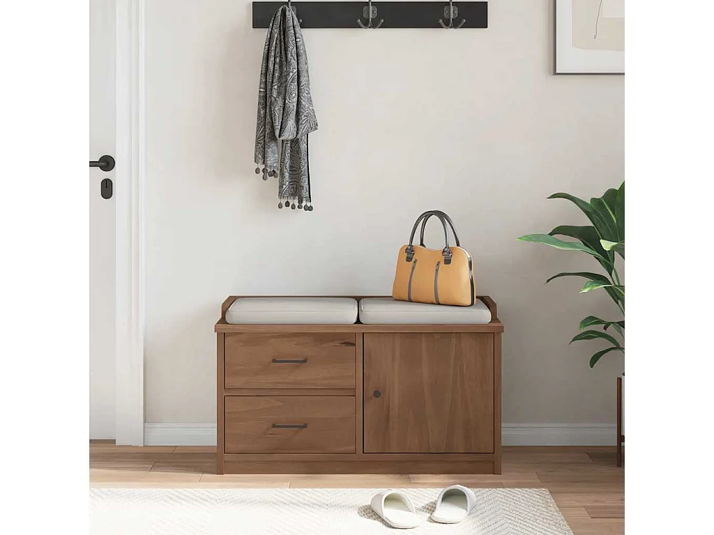 Banc de couloir SANDNES 87x40x50 cm bois de pin massif