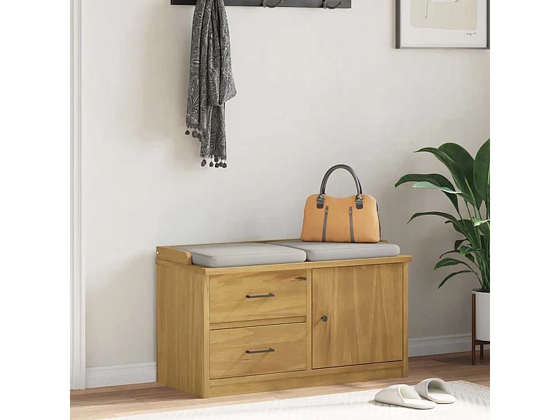 Banc de couloir SANDNES 87x40x50 cm bois de pin massif