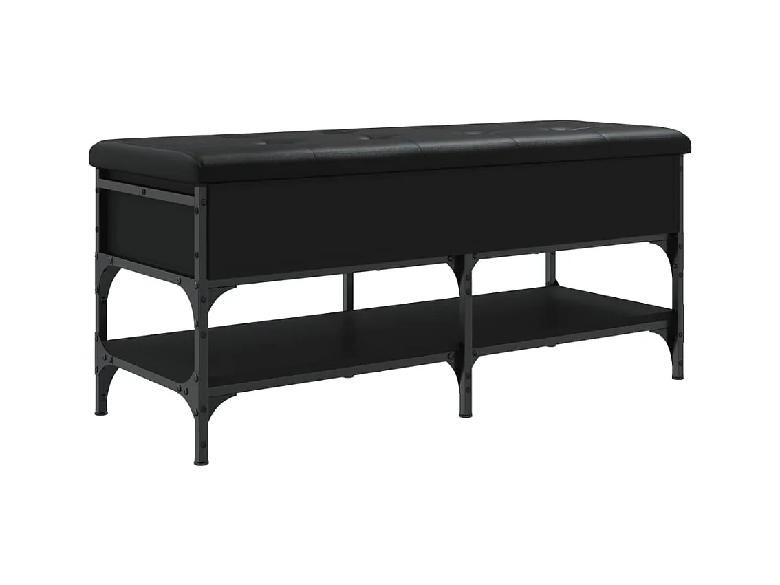 Panca portascarpe nera 102x42x45 cm in legno ingegnerizzato