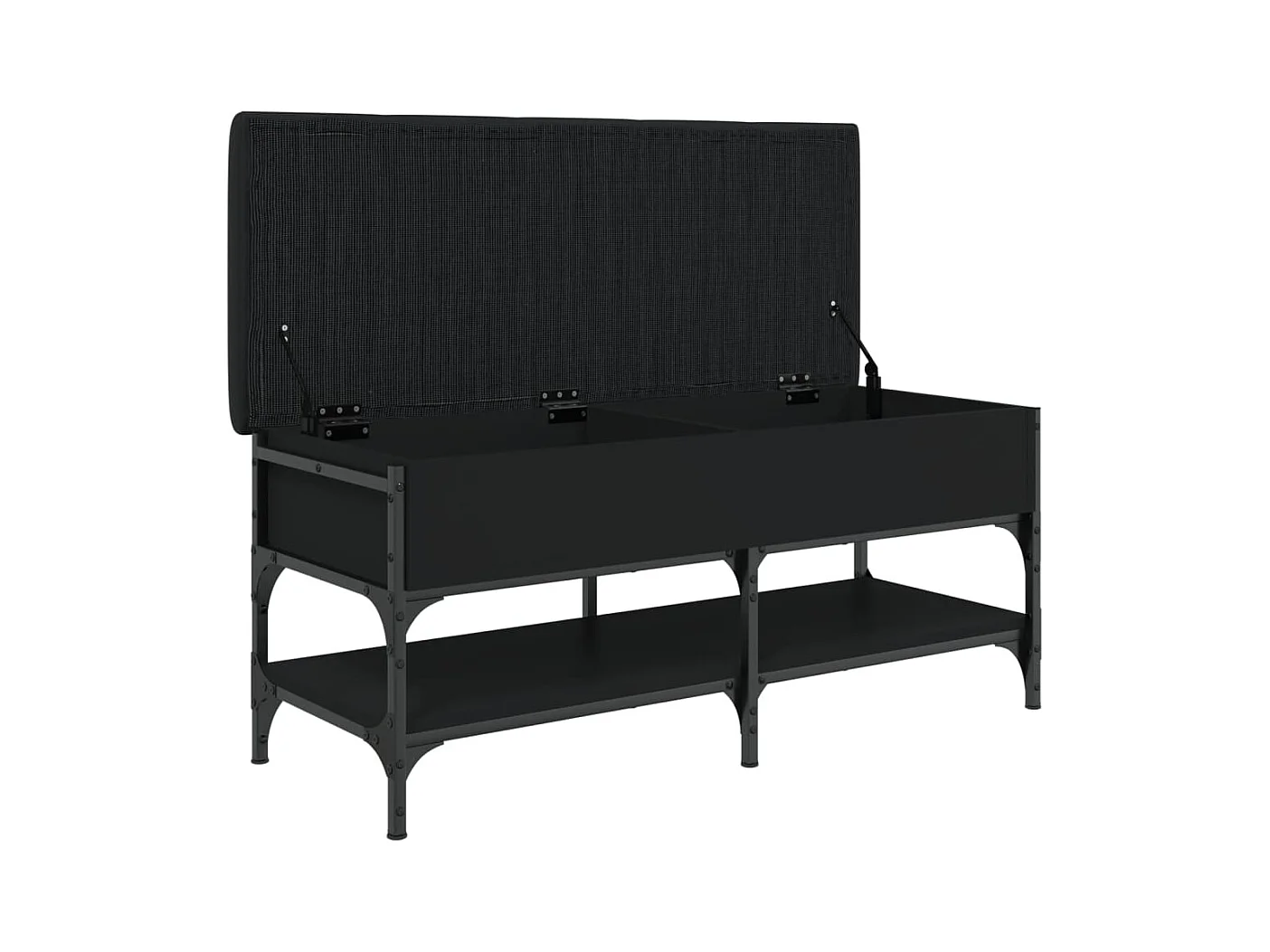 Panca portascarpe nera 102x42x45 cm in legno ingegnerizzato