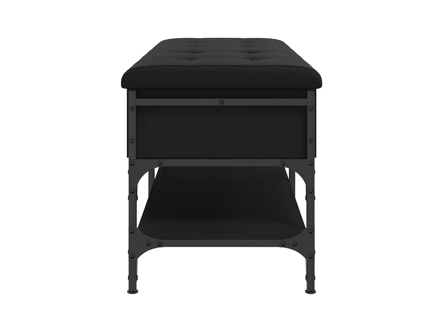 Panca portascarpe nera 102x42x45 cm in legno ingegnerizzato