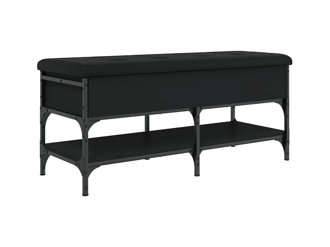 Panca portascarpe nera 102x42x45 cm in legno ingegnerizzato