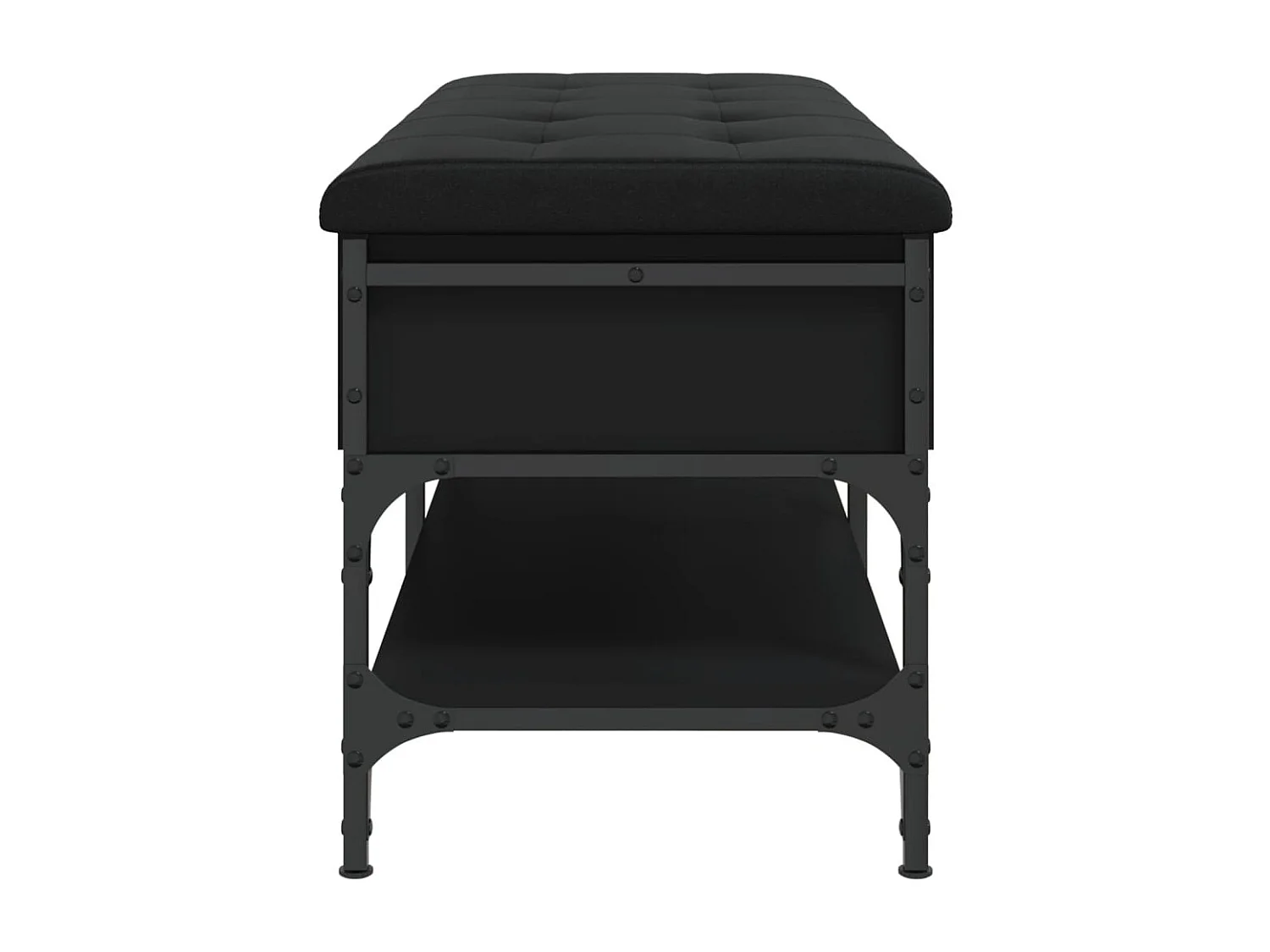 Banco zapatero negro 102x42x45 cm madera de ingeniería