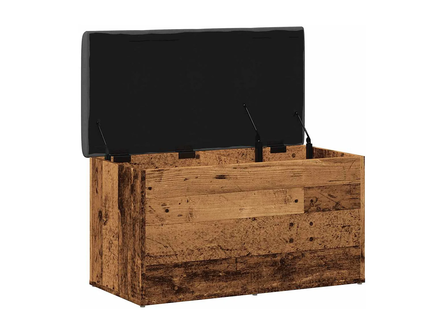 Banc de rangement vieux bois 82x42x45 cm bois d'ingénierie