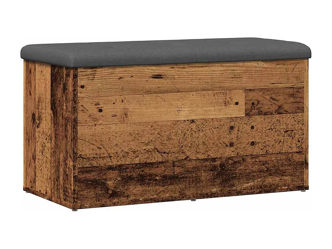 Banc de rangement vieux bois 82x42x45 cm bois d'ingénierie