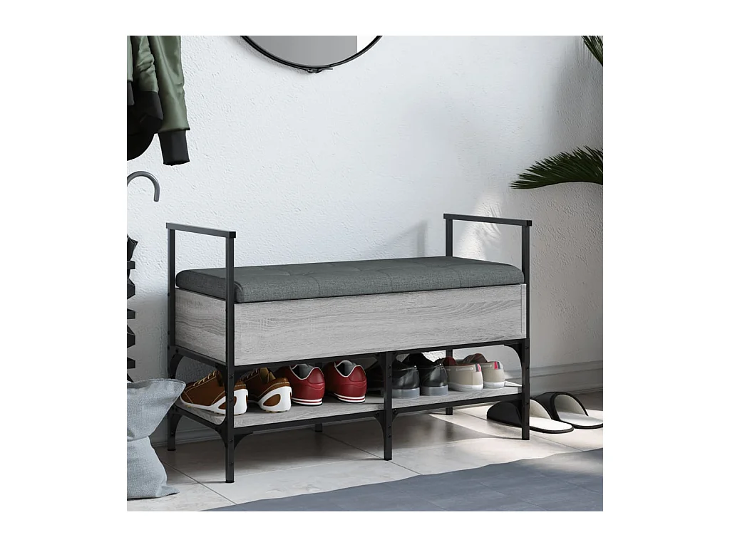 Sonoma Grijze Schoenenbank 85,5x42x57,5 cm Bewerkt Hout