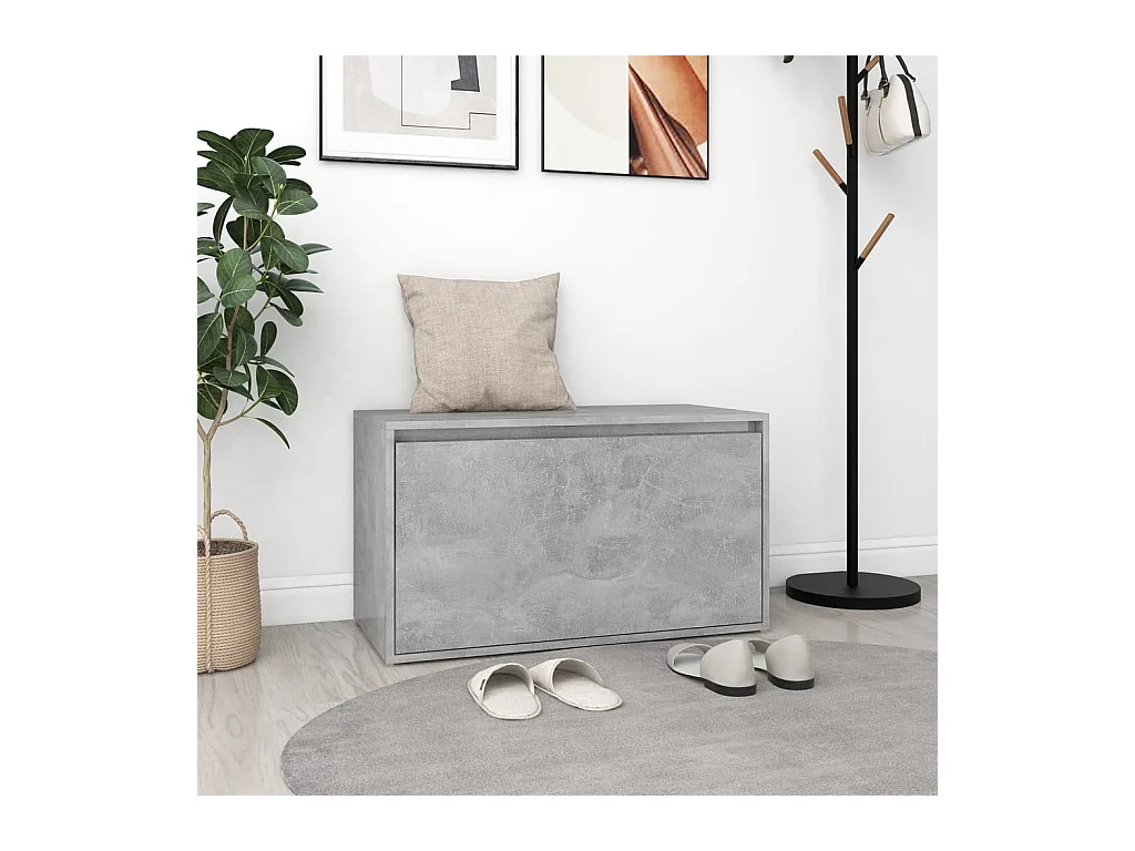 Panca d'ingresso 80x40x45 cm Grigio cemento Legno ingegnerizzato