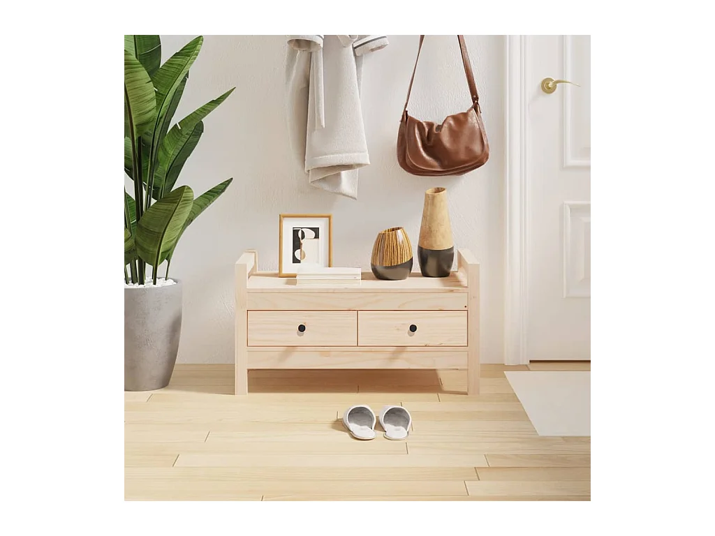 Banco de entrada 80x40x43 cm Madera maciza de pino