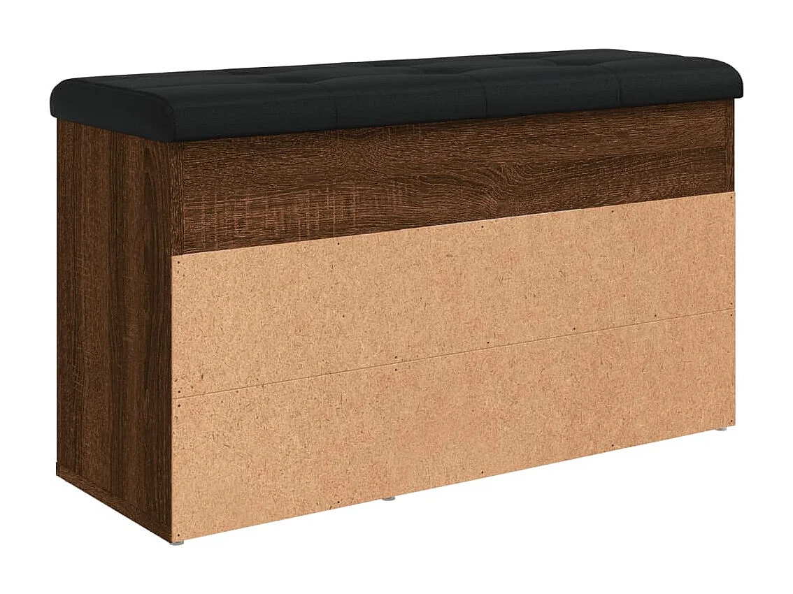 Panca portascarpe rovere marrone 82x32x45,5 cm legno ingegnerizzato