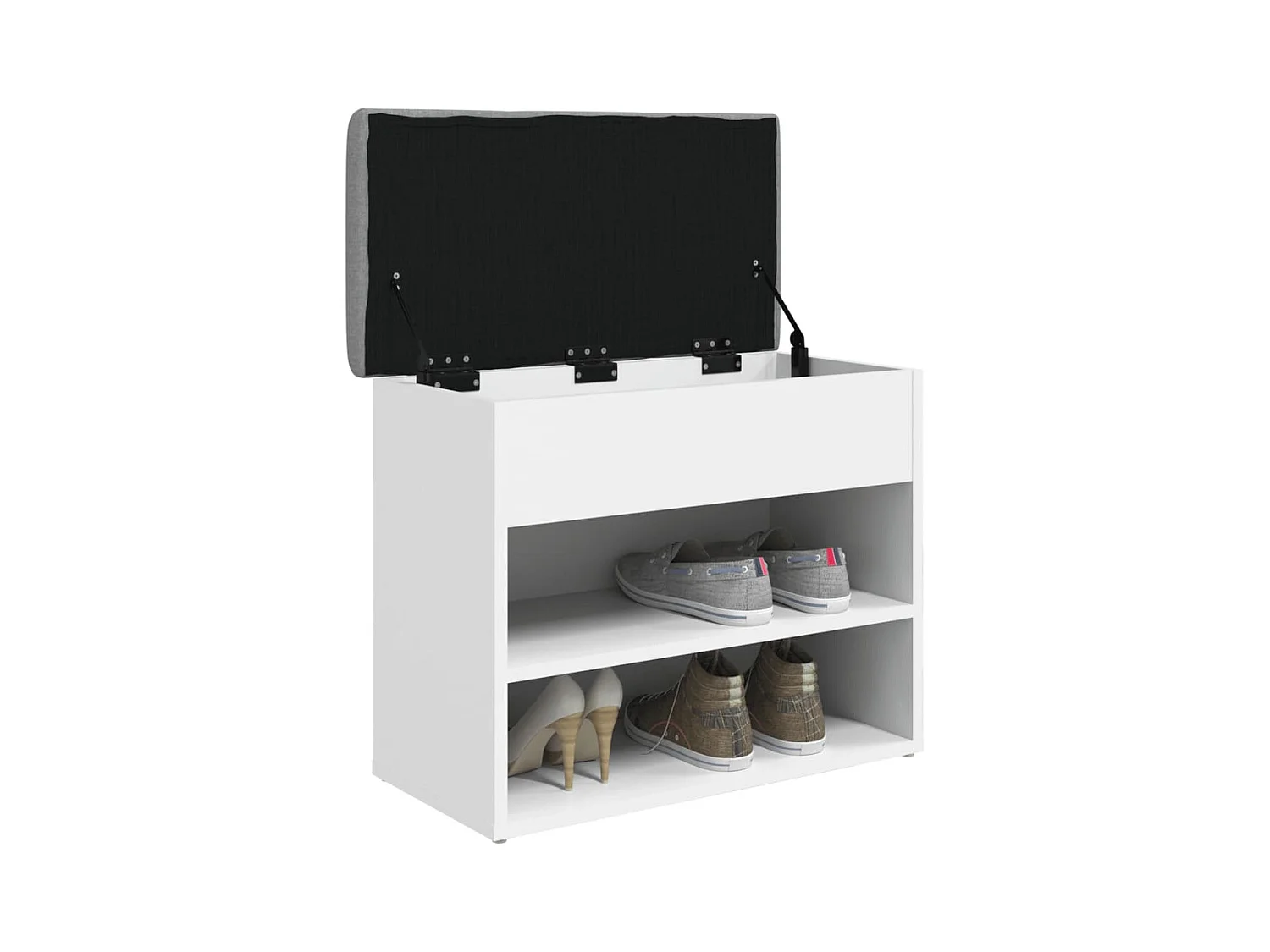 Banc à chaussures blanc 62x32x50 cm bois d'ingénierie