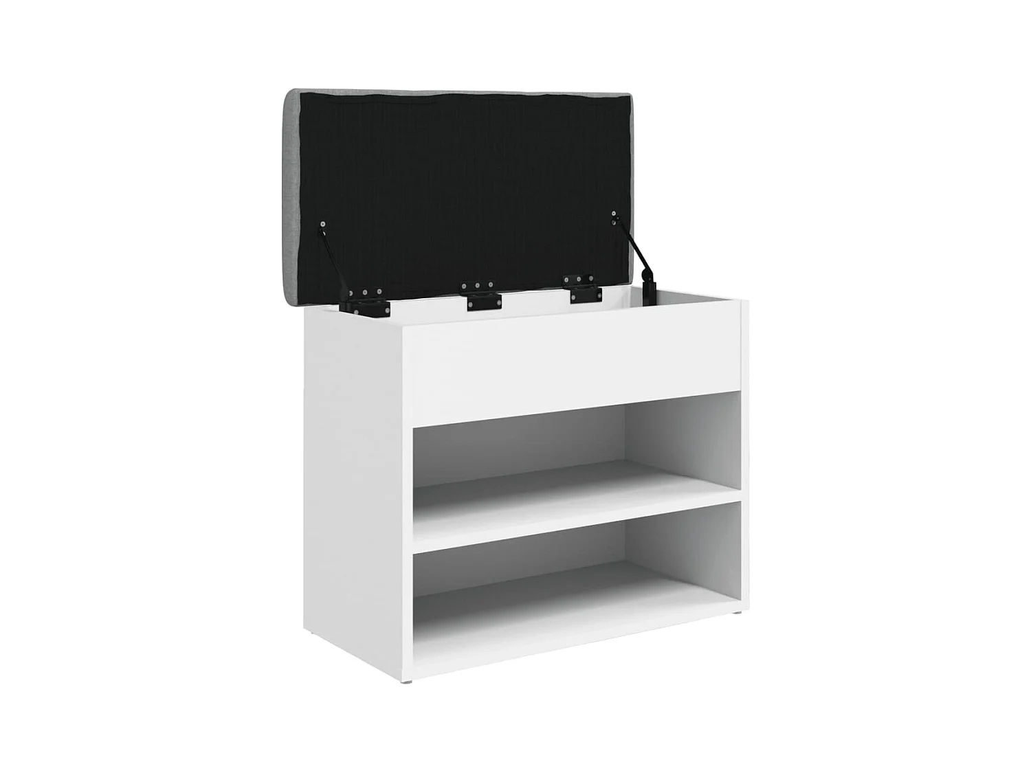 Banc à chaussures blanc 62x32x50 cm bois d'ingénierie