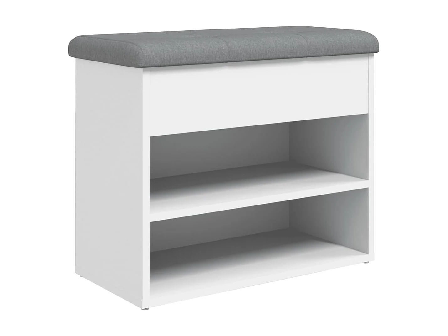 Panca portascarpe bianca 62x32x50 cm in legno ingegnerizzato