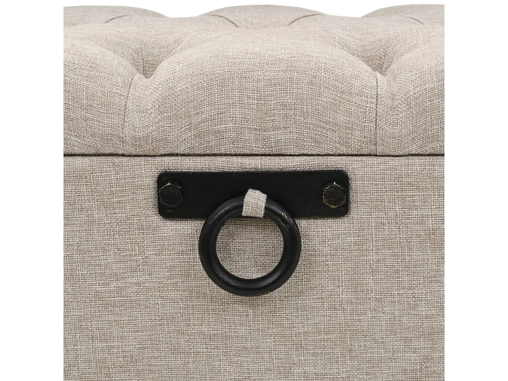 Banc de rangement avec dossier 110 cm Crème Tissu