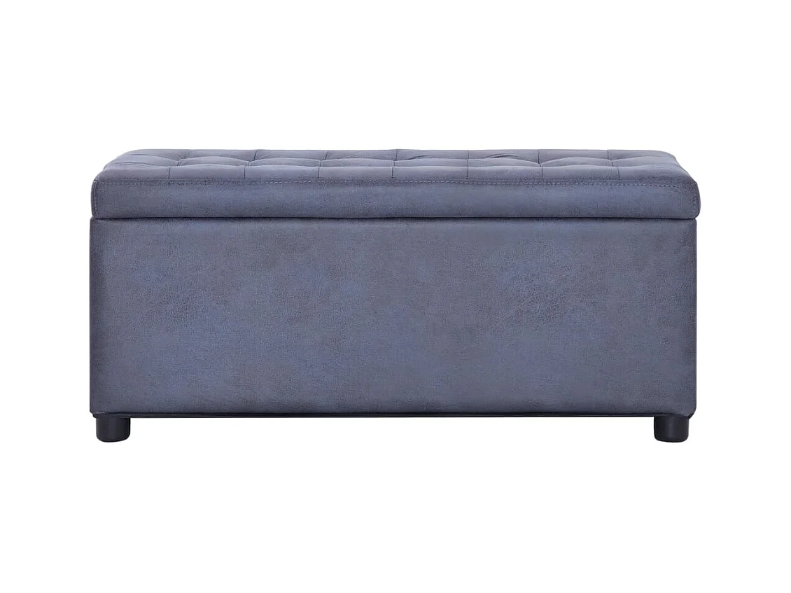 Aufbewahrungshocker 87,5 cm Graues Wildlederimitat