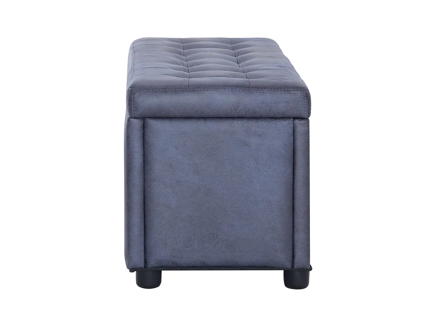 Aufbewahrungshocker 87,5 cm Graues Wildlederimitat