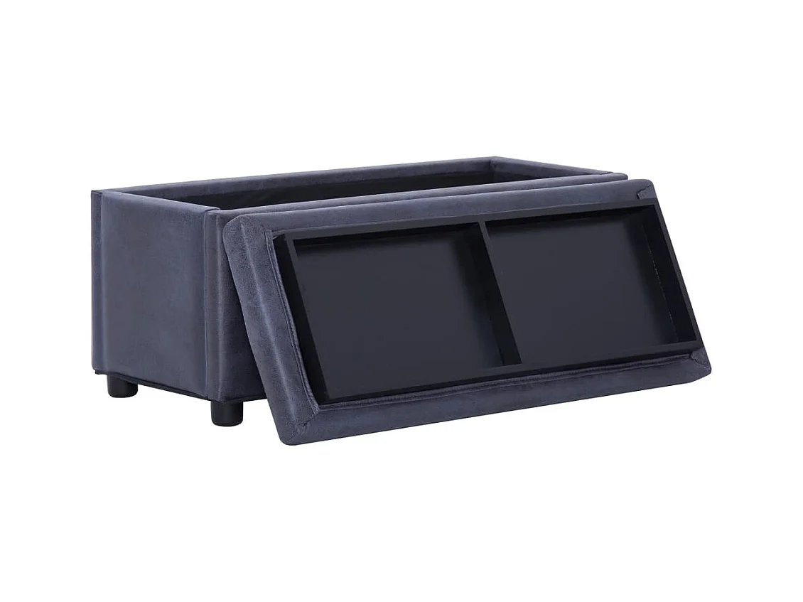 Aufbewahrungshocker 87,5 cm Graues Wildlederimitat