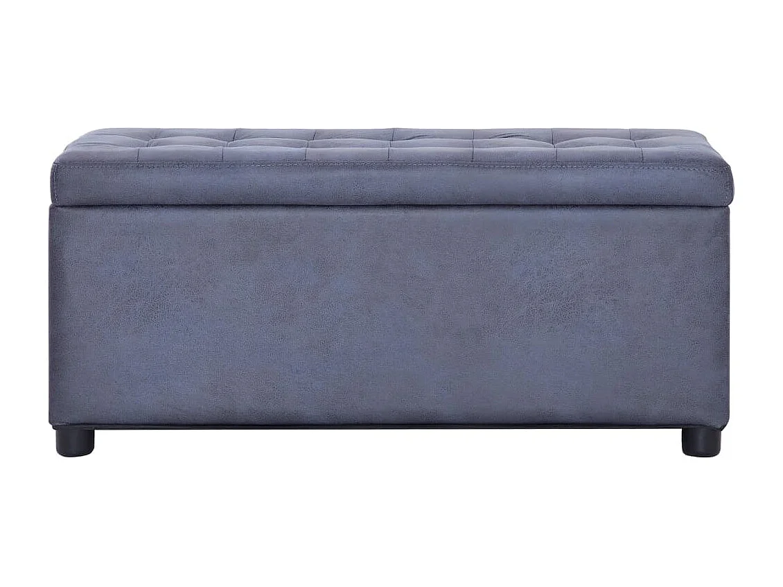 Pouf portaoggetti 87,5 cm Grigio Ecopelle scamosciata