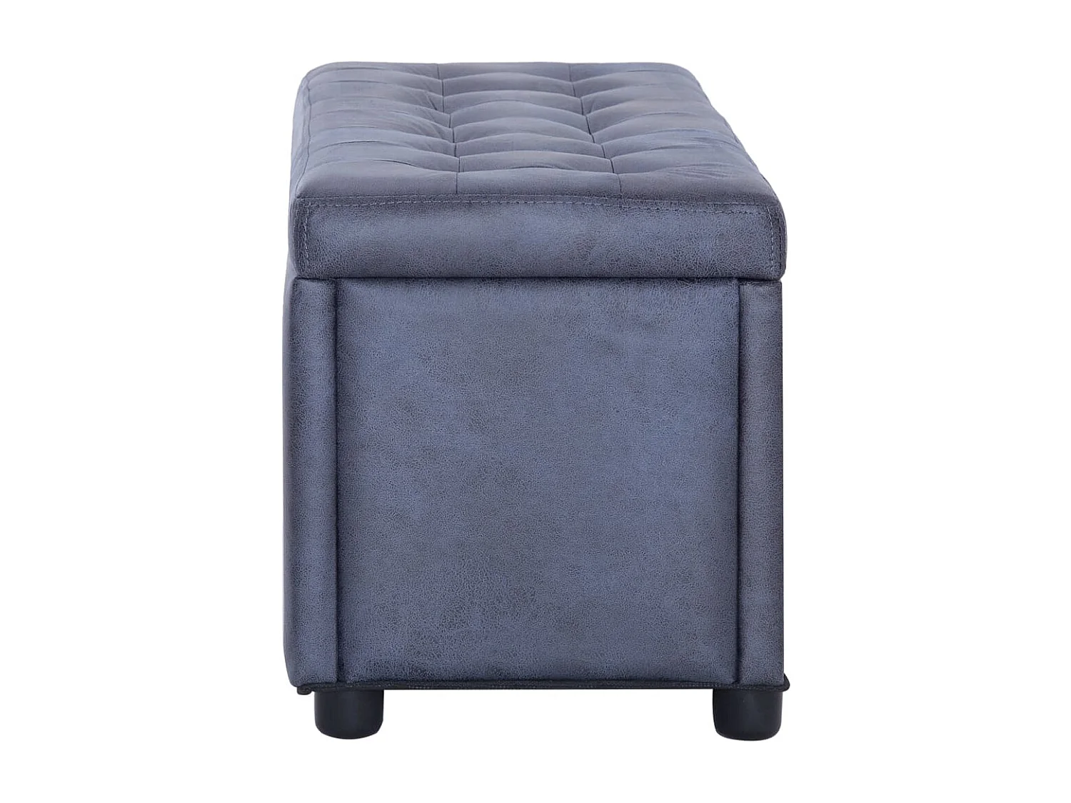 Pouf portaoggetti 87,5 cm Grigio Ecopelle scamosciata