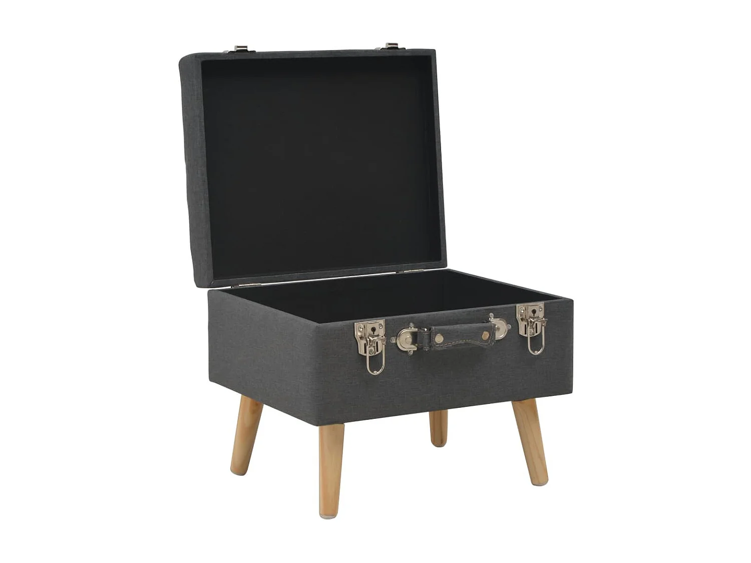 Sgabello contenitore 40 cm Tessuto grigio scuro