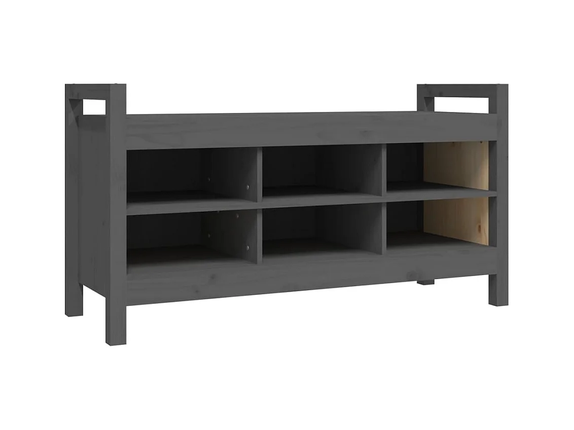 Entreebank Grijs 110x40x60 cm Massief grenenhout