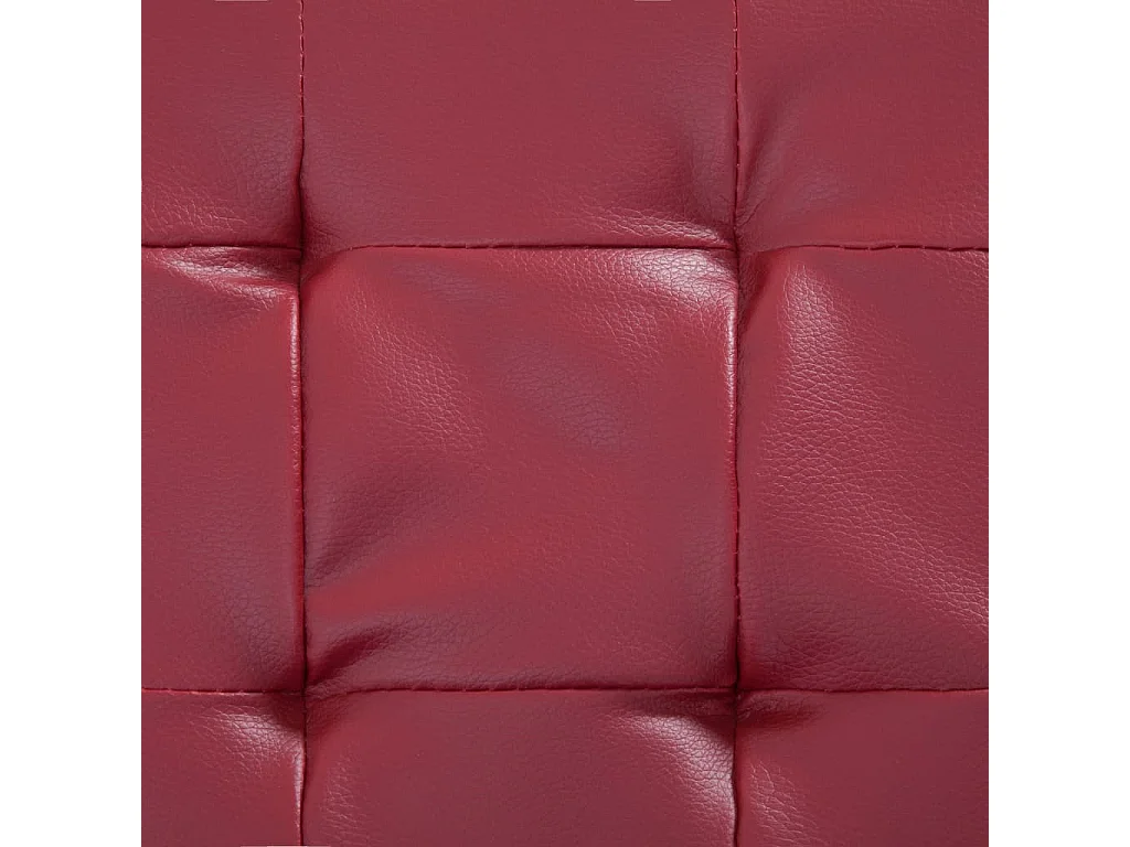 Pouf contenitore 87,5 cm in similpelle bordeaux rosso
