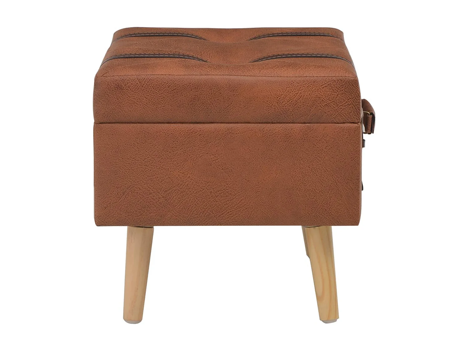Sgabello contenitore in similpelle marrone chiaro da 40 cm