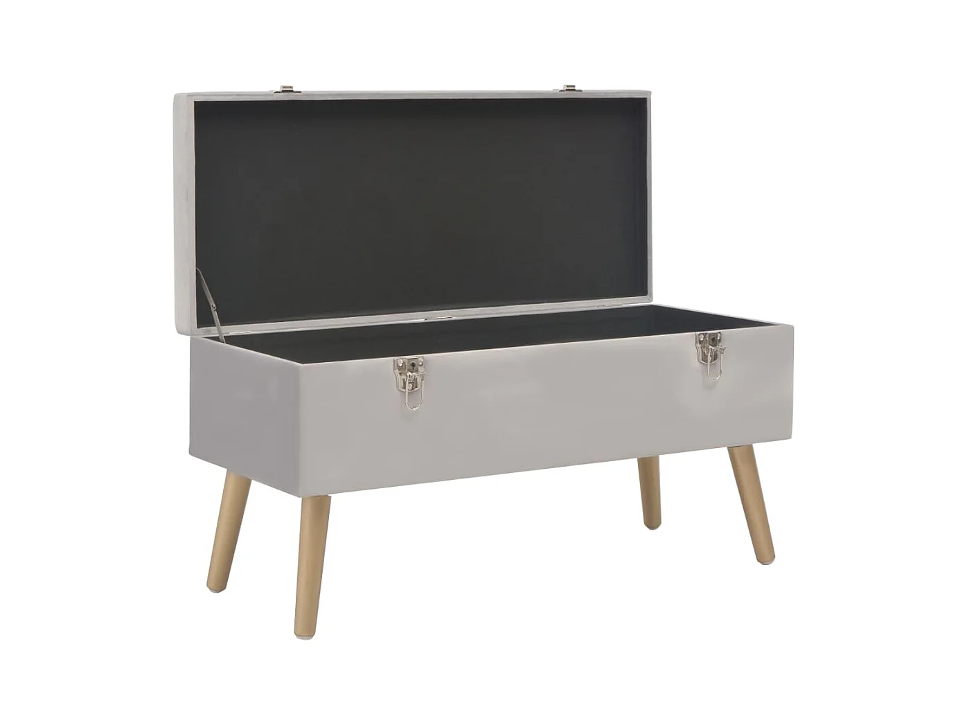 Bank met opbergvak 80 cm Grijs Fluweel