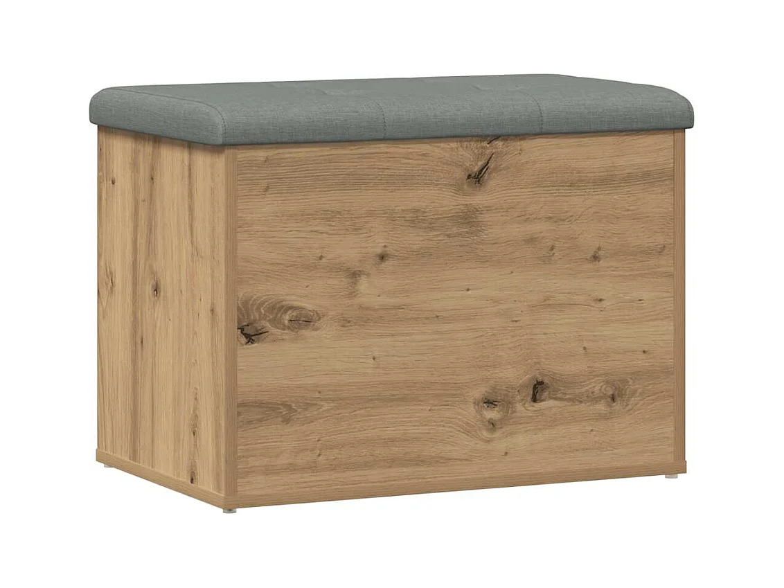 Banc de rangement chêne artisanal 62x42x45 cm bois d'ingénierie