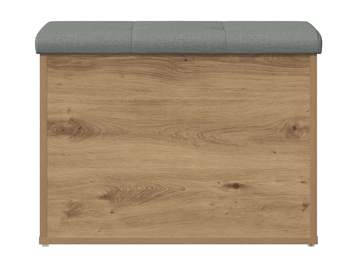 Banc de rangement chêne artisanal 62x42x45 cm bois d'ingénierie