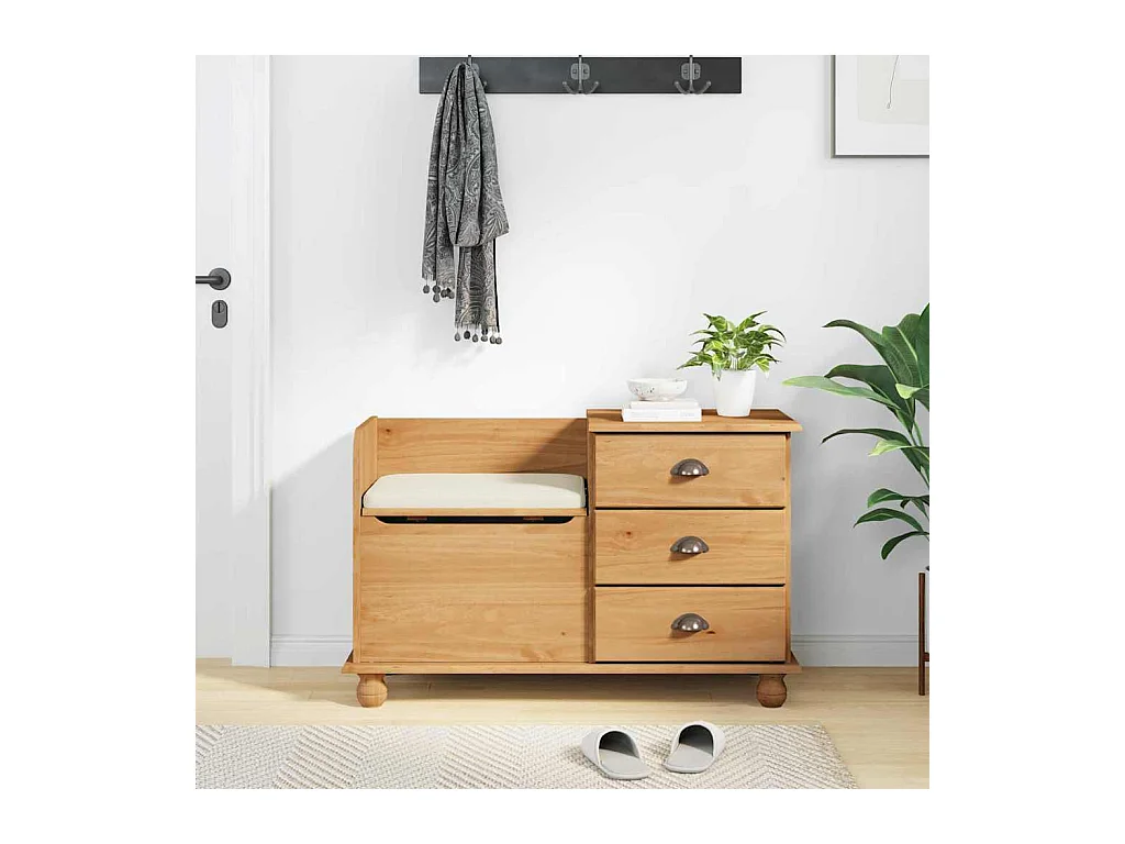 Banc de rangement pour l'entrée Marron 100 x 39 x 62 cm