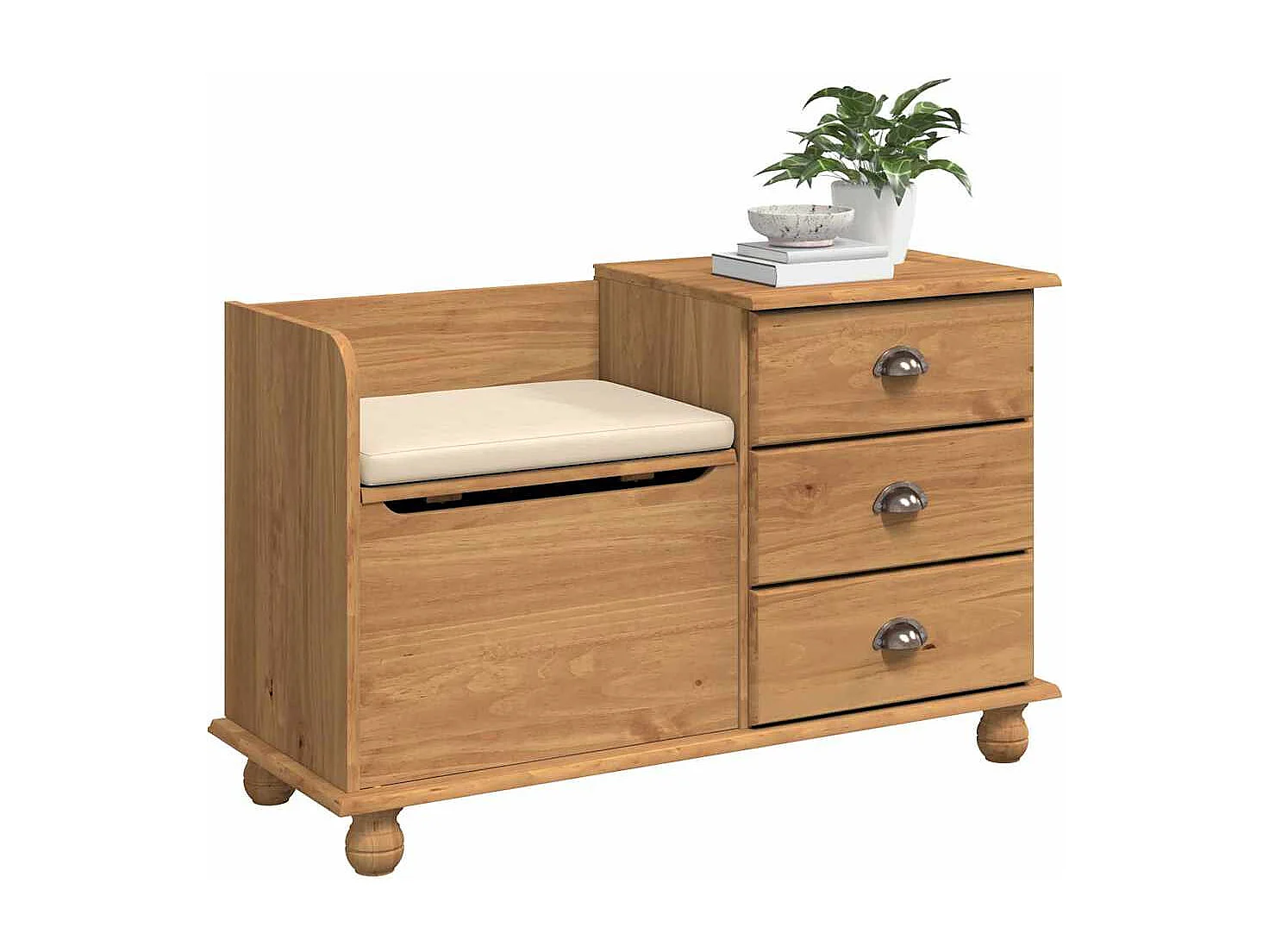 Panca portaoggetti per ingresso marrone 100 x 39 x 62 cm