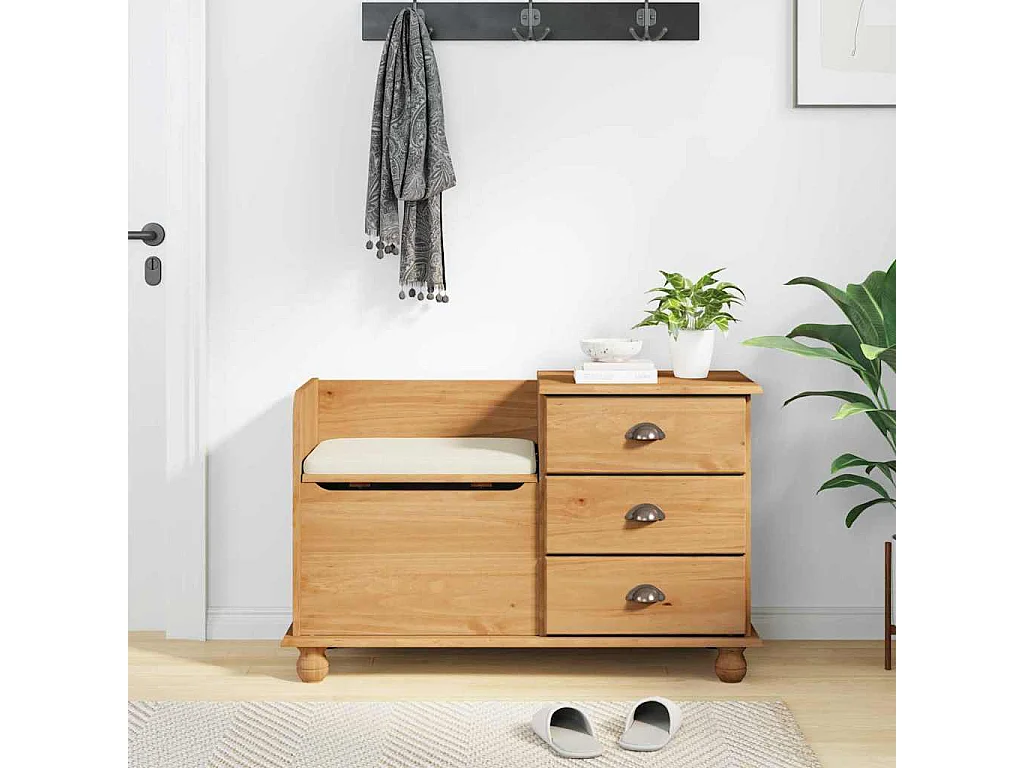 Panca portaoggetti per ingresso marrone 100 x 39 x 62 cm