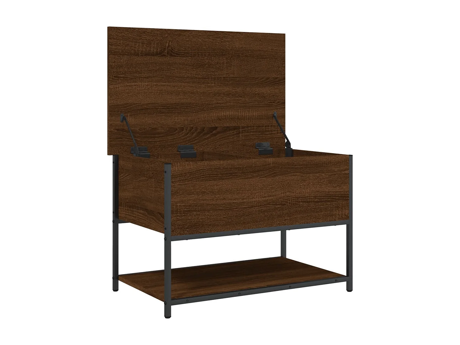 Panca contenitore in rovere marrone 70x42,5x47 cm in legno ingegnerizzato