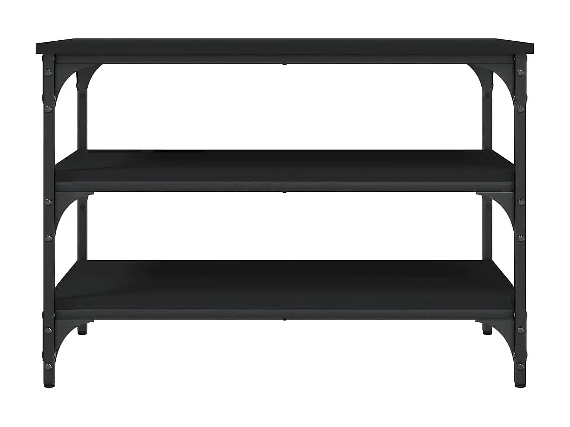 Panca portascarpe nera 70x38,5x49 cm in legno ingegnerizzato