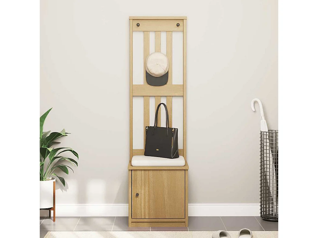 Portemanteau SANDNES 45x40x159,5 cm bois massif pin