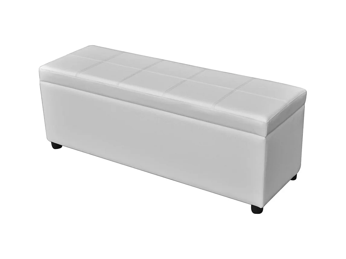 Lange witte houten opbergbank