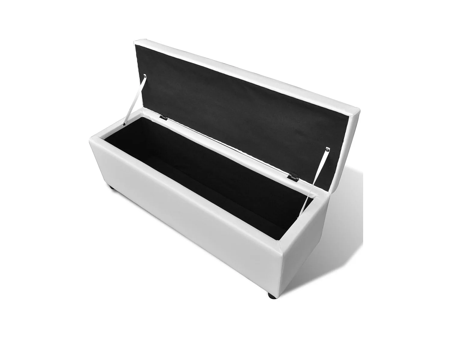 Lange witte houten opbergbank