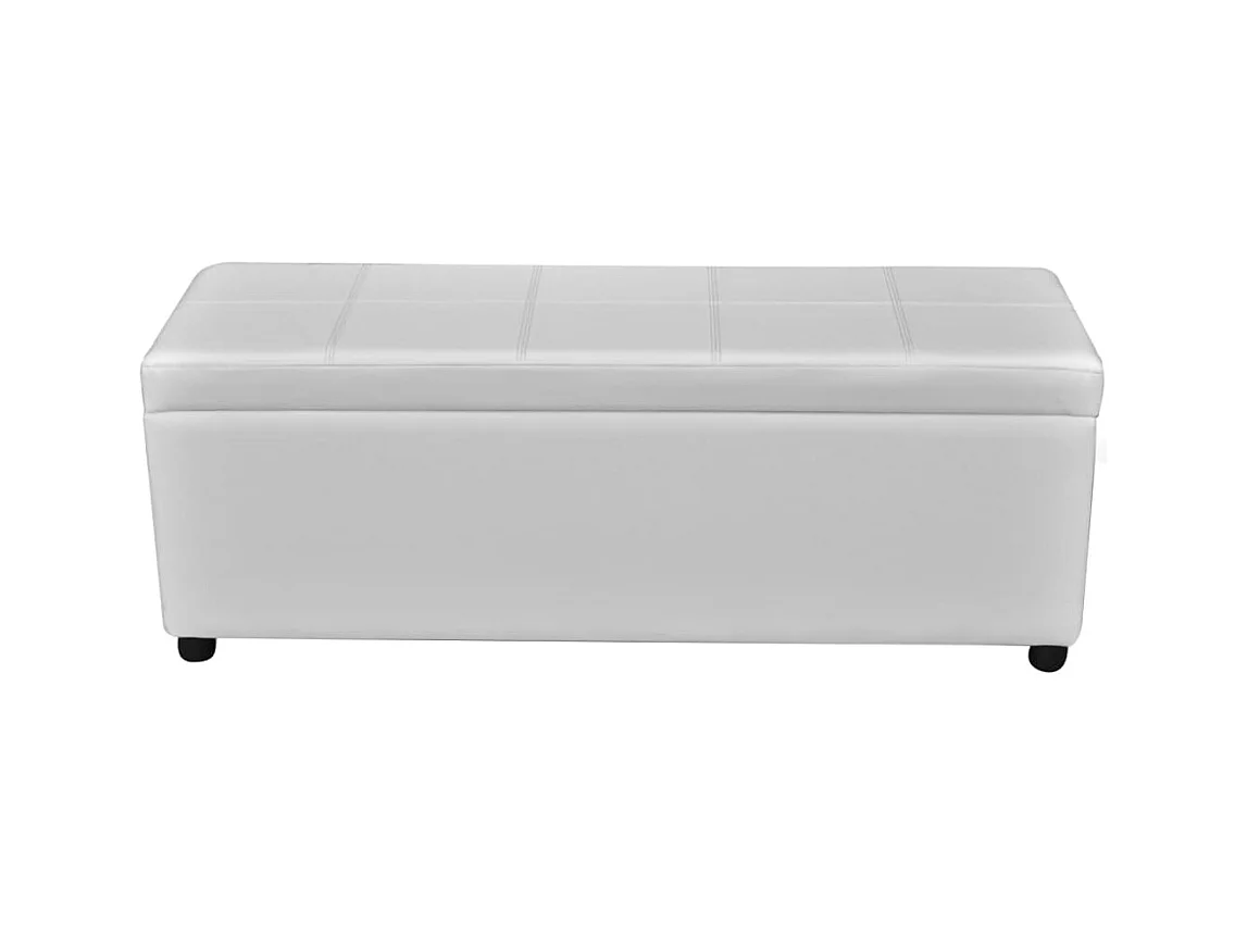 Lange witte houten opbergbank